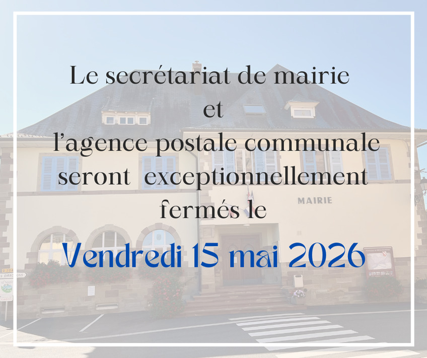 Fermeture exceptionnelle secrétariat de mairie et agence postale