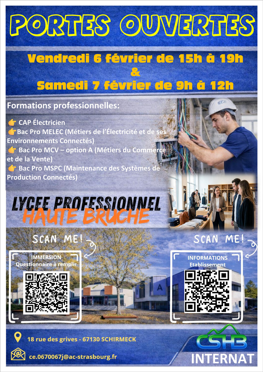 Portes ouvertes lycée professionnel Haute Bruche
