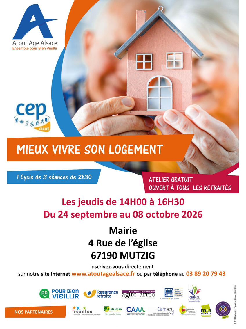 Ateliers gratuits destinés aux séniors afin de les sensibiliser aux risques à domicile